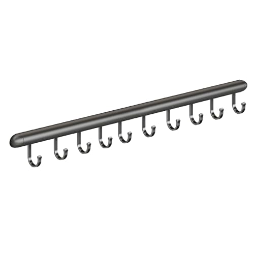 Global-Daily Küchenschiene mit Haken, Utensilienregal mit Schiebehaken, Wandmontage, Utensilienhalter für Pfannen, Löffel und Schaufeln, selbstklebend (50 cm) von Global-Daily