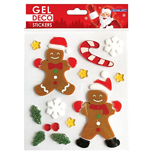 Gel-Sticker Weihnachten für Fenster - Lebkuchenmänner von Global Gift