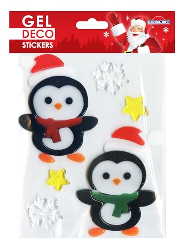 Global Gift Gel-Sticker Weihnachten für Fenster - Pinguin-Duo von Global Gift