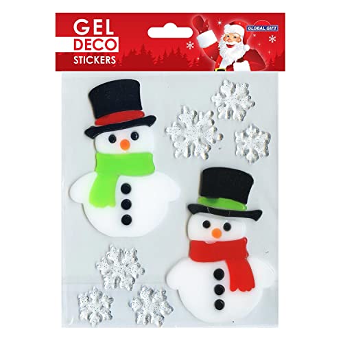 Gel-Sticker Weihnachten für Fenster - Schneemann-Duo von Global Gift