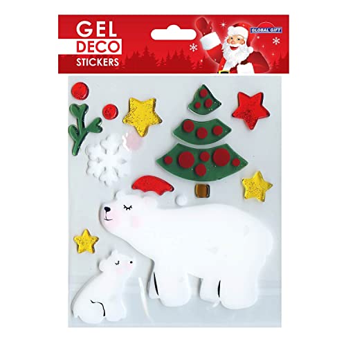 Gel-Sticker Weihnachten für Fenster - Weißer Bär von Global Gift