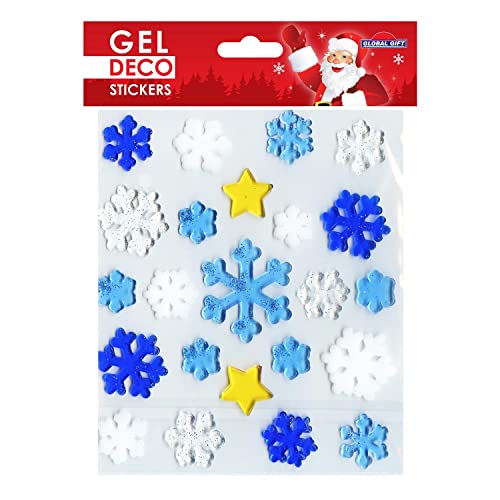Gel-Sticker Weihnachten für Fenster - Schneeflocken von Global Gift