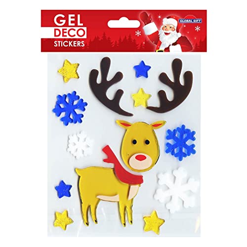 Gel-Sticker Weihnachten für Fenster - Weihnachtsrentier von Global Gift