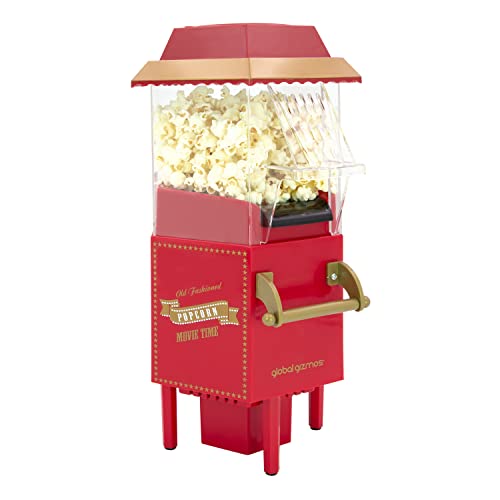 Global Gizmos 50300 Karneval Popcorn Maker | Haushaltsmaschine | Gesunde hausgemachte Leckereien | Filmabende/Übernachtungen/Kinderpartys | 0,27 Liter | 1200 W, Kunststoff, rot von Global Gizmos