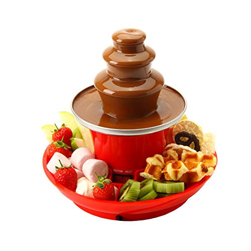 Global Gourmet Schokoladenbrunnen, Fondue-Set | Elektrische 3-etagige Maschine mit Schmelztiegelboden | Party-Serviertablett im Lieferumfang enthalten | Warmhaltefunktion von Global Gourmet Est. 2013