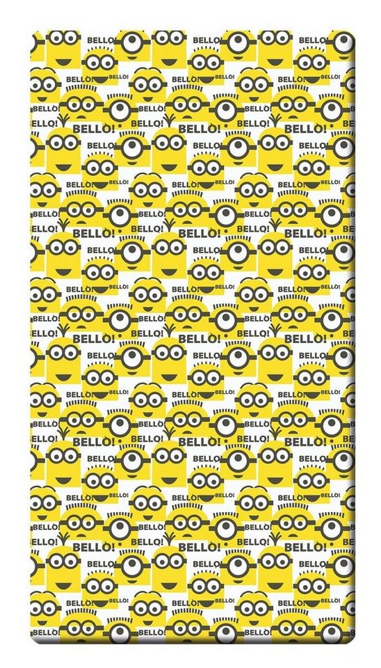 Spannbettlaken Minions Renforcé Spannbetttuch Bello Bettlaken 100x200cm, Global Labels, Renforcé, Gummizug: Rundumgummizug, (1 Stück), Spannbettlaken für alle Minions Fans, Rundgummi, Baumwolle von Global Labels