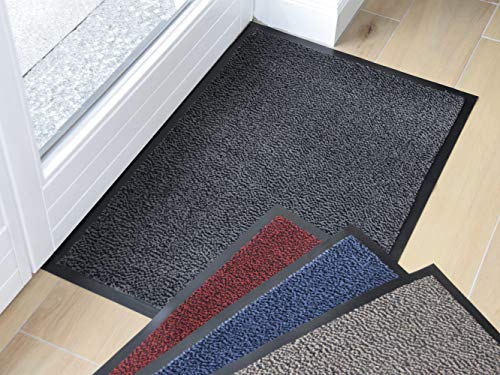 MADAGASKAR | Strapazierfähige Schmutzfangmatte | Fußmatte | Eingangstürmatte wasserdicht für Innen- und Außenbereich | Mit PVC-Rand | Farbechte und UV-beständige Fasern (120cm x 180cm, Blau) von Global Mats