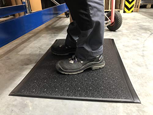 SOFT STEP Comfort | 2-lagige Anti-Ermüdungsmatte | Komfort-Arbeitsplatzmatte | gehärtete Oberfläche | 100% Vinyl | Texturiert 13mm hoch (90cm x 150cm, Schwarz) von Global Mats