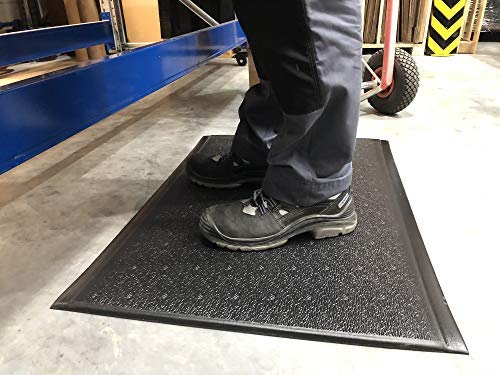 SOFT STEP Comfort | 2-lagige Anti-Ermüdungsmatte | PROFI Komfort-Arbeitsplatzmatte | gehärtete Oberfläche | 100% Vinylschaum | Texturiert 13mm hoch (120cm x 350cm, Schwarz) von Global Mats