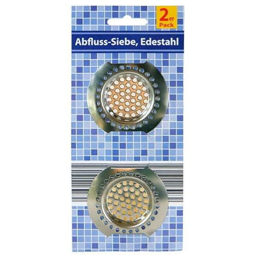 Global Partner 2er Pack Abflußsieb Edelstahl, Durchmesser 65mm Abflußsiebe Abflusssieb Abfluß-Sieb Ablaufsieb Haarsieb Abfluss, 2956 Global Partner 2er Pack Abflußsieb Edelstahl, Durchmesser 65mm Abflußsiebe Abflusssieb Abfluß-Sieb Ablaufsieb Haarsieb Abfluss, 2956 von Global Partner
