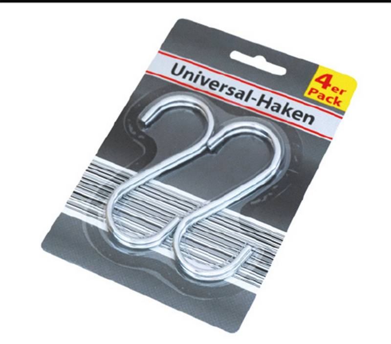 Global Partner S-Haken Allzweckhaken, 4er Pack, (Stück, 4-St., Allzweckhaken), Haken Aufhängehaken Ordnungshelfer Aufbewahrungslösung von Global Partner