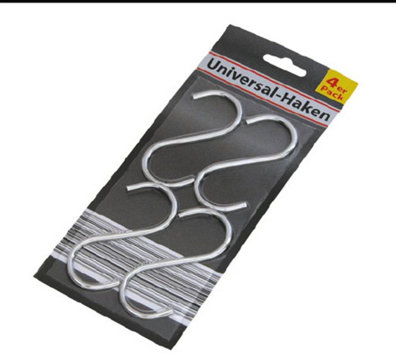 Global Partner S-Haken Haken, 4er Pack, (Stück, 4-St., Haken), Haken, 4er Pack, Wandhaken, Klebehaken, Aufhängehaken, Badezimmerhaken von Global Partner
