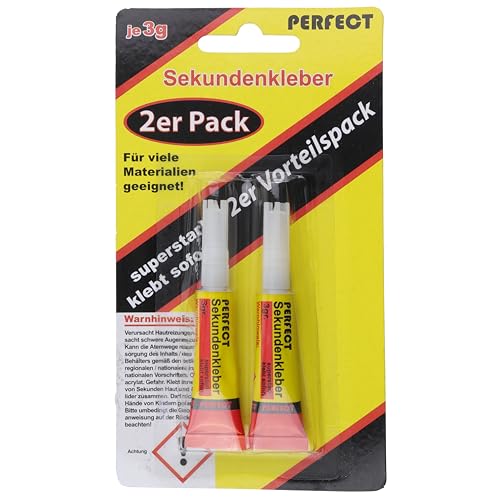 Global Partner PERFECT Sekundenkleber Superkleber 2x3g Tube - Klebt Sofort Superstark von Global Partner