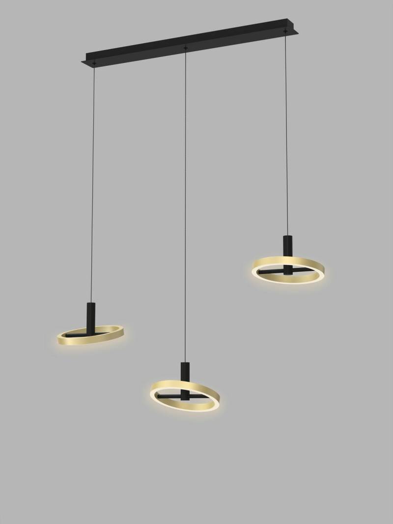 Pendelleuchte Brest in schwarz matt/gold von Global Technics
