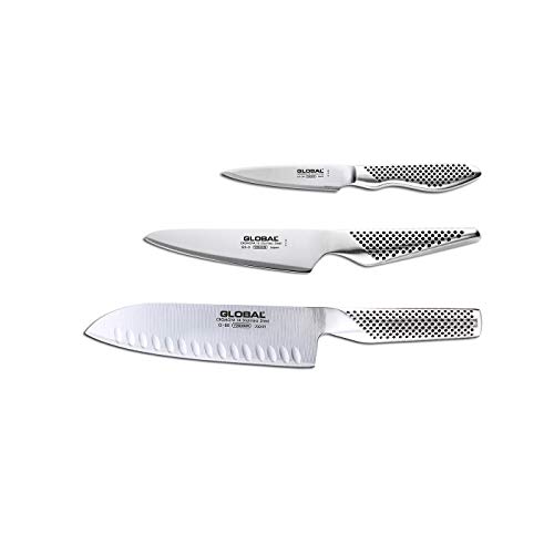 Global Yoshikin Messerset 3-teilig G-80338 (Santoku, kleines Kochmesser, Schälmesser) von Global Yoshikin