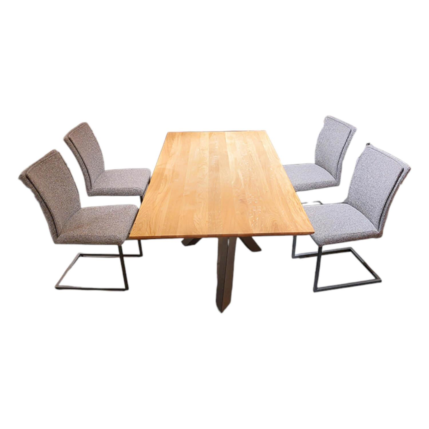 6er-Stuhlset Floriana 2 Armlehnenstühle 4 Freischwinger Leder Sierra Walnut Brau... 6er-Stuhlset Floriana 2 Armlehnenstühle 4 Freischwinger Leder Sierra Walnut Brau... von Global