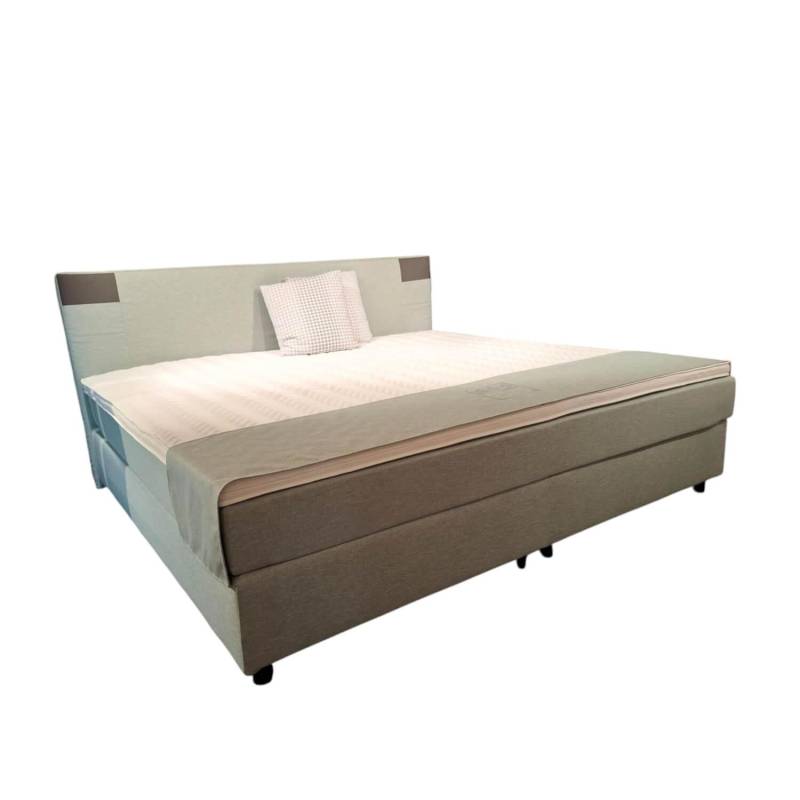 Boxspringbett Valencia Stoff Hopper Mint Grün mit Matratze und Topper von Global