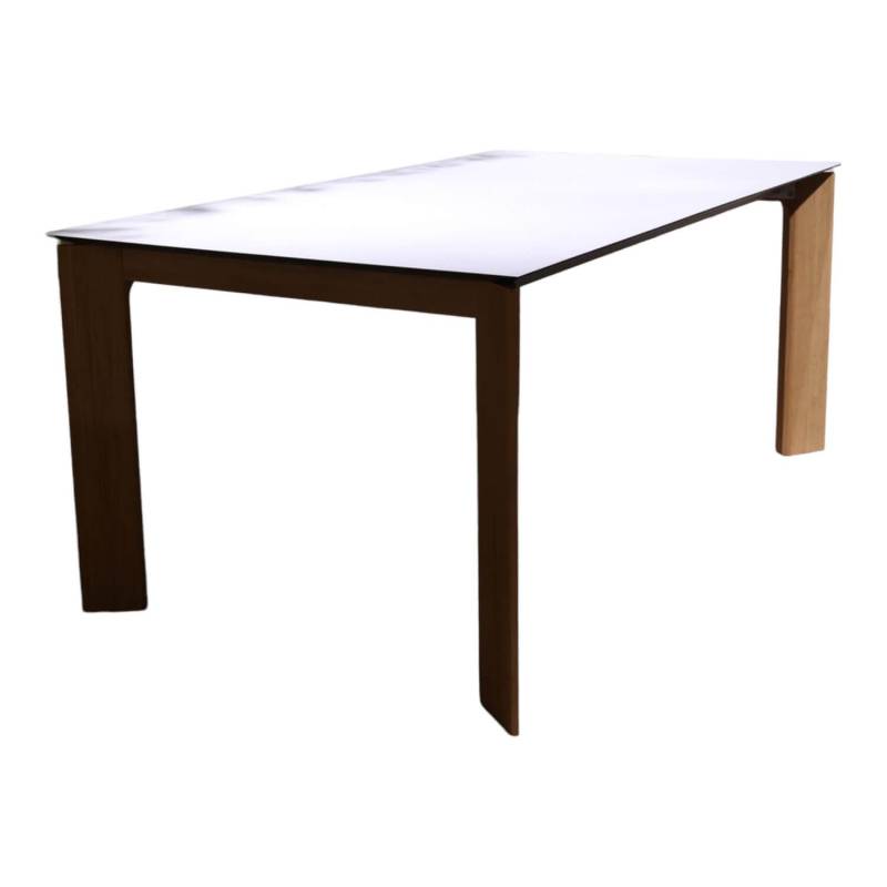 Esstisch Salamanca 3240 4 Wildeiche Massiv Tischplatte Mattglas Ausziehbar von Global