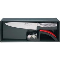 Global G-220BR Starterset 2-teilig mit Kochmesser G-2 & minoSharp Schleifer 220BR von Global