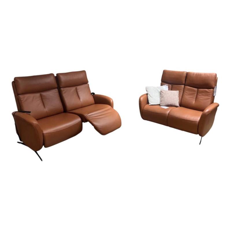 Polstergruppe Sitzkonzept Leder Credo Brandy Braun Metallkufe Schwarz Mit Motori... von Global