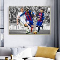 Cristiano Ronaldo Poster, Lionel Messi Poster, Wanddekoration, Wandkunst von GlobalArtImpression