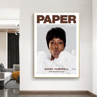 Naomi Campbell Paper Magazine Cover Poster, Magazin-Cover-Design, Wanddekoration von GlobalArtImpression