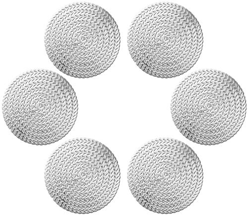 GLOBALDREAM Untersetzer Teller, 6 Stück Untersetzer Gläser Tischset Rund Vinyl Hohl Platzsets Abwischbar PVC Tischuntersetzer für Küche, Zuhause, Speisetisch (Silber, 10 cm, C01) von GLOBALDREAM