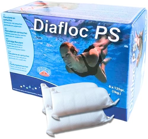 GlobaClean 1kg Flockungsmittel Pool Kartuschen 8 x 125g für Sandfilter & Filterglas. Pool Flockungsmittel und Poolpflege, Poolklar, Poolreiniger, Pool Zubehör für klares Poolwasser von Globasid