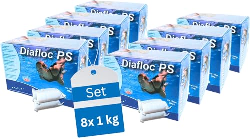GlobaClean 8X 1kg Flockmittel Pool Kartuschen 64 x 125g für Sandfilter & Filterglas. Pool Flockungsmittel und Poolpflege, Poolklar, Poolreiniger, Pool Zubehör für klares Poolwasser von Globasid