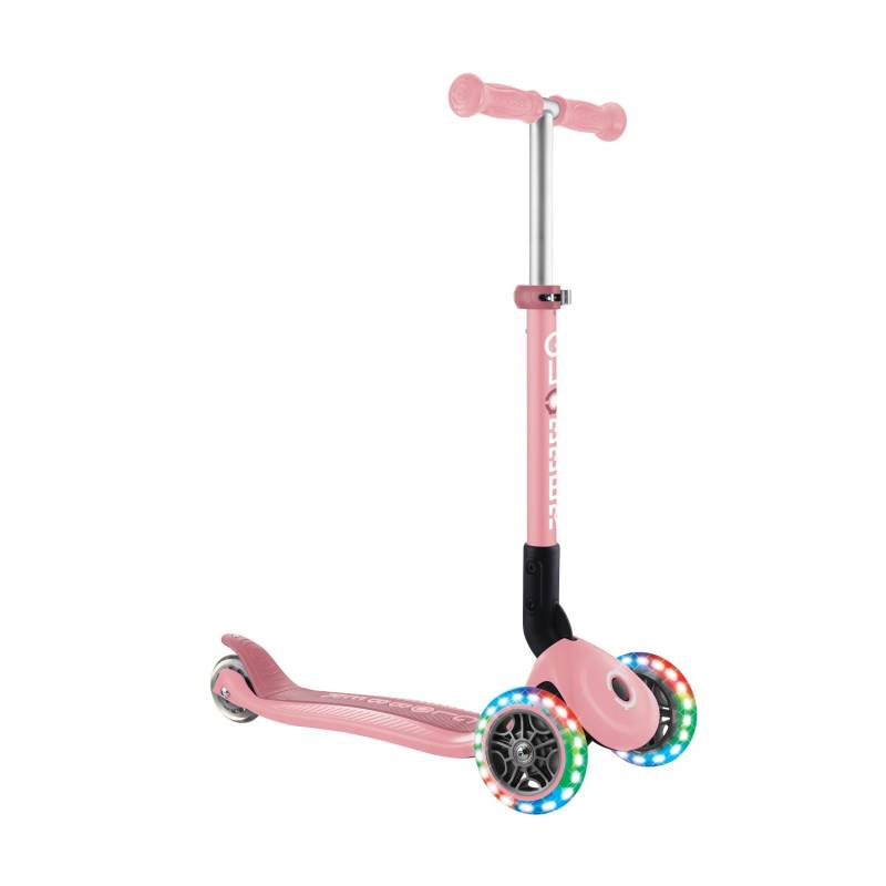 Globber Junior Foldable Lights Tretroller 120/80 mm ABEC 9 3-Rädrig LED-Leuchtrollen Pastellrosa von Globber