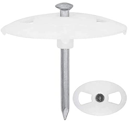 100 x Nagelscheibe Nagelscheiben mit Stahlnagel Scheibe 40 x 25 mm (Nagel-Länge 70 mm) von Globe Warehouse