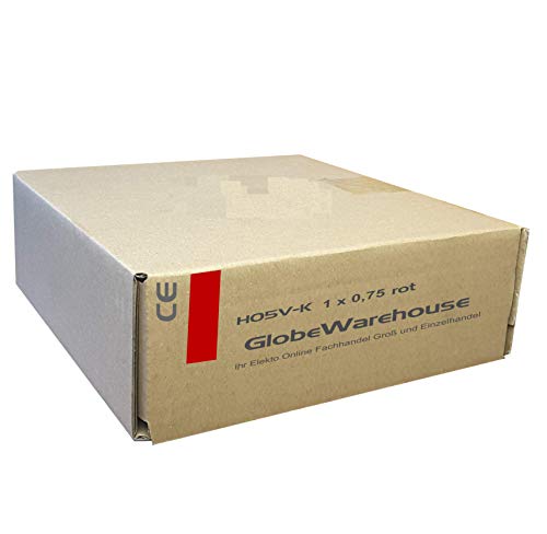 Profi Kabellitze H05V-K 0,75mm² rot 100 Meter PVC-Aderleitung Globe Warehouse® von Globe Warehouse