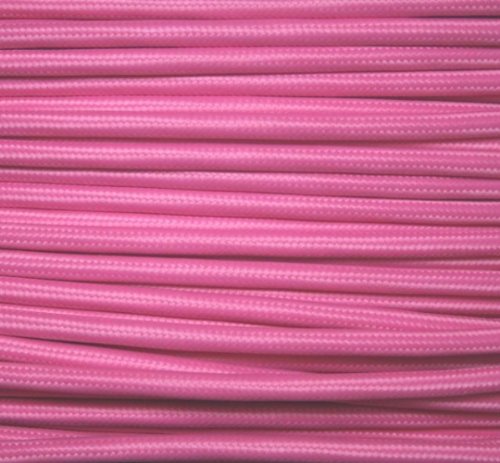 Textilkabel, Stoffkabel, Lampen Kabel Strom, 3-adrig, 3x0,75mm², GWH-Pink von Globe Warehouse