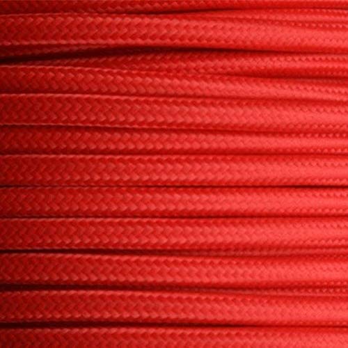 Textilkabel Stoffkabel Verlängerung 10 METER Farbe Rot 3 adrig 3 x 0,75 mm² rund wahlweise mit Schukostecker Globe Warehouse® von Globe Warehouse