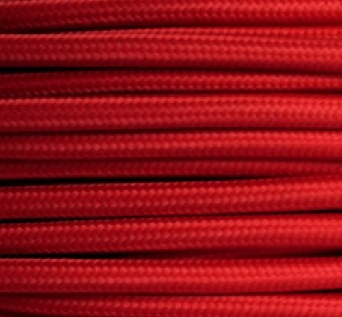 Textilkabel Stoffkabel rot, 3-adrig rund 3x 1,5²mm von Globe Warehouse