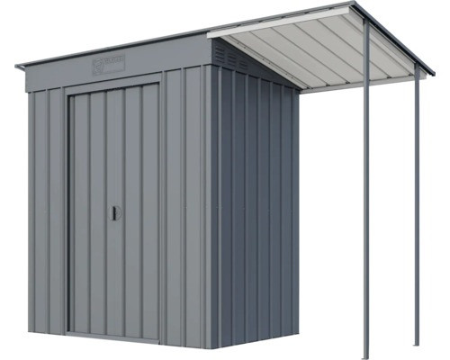 Globel Metallgerätehaus Skillion 64 inkl. Schleppdach anthrazit 263 x 124 cm von Globel Industries