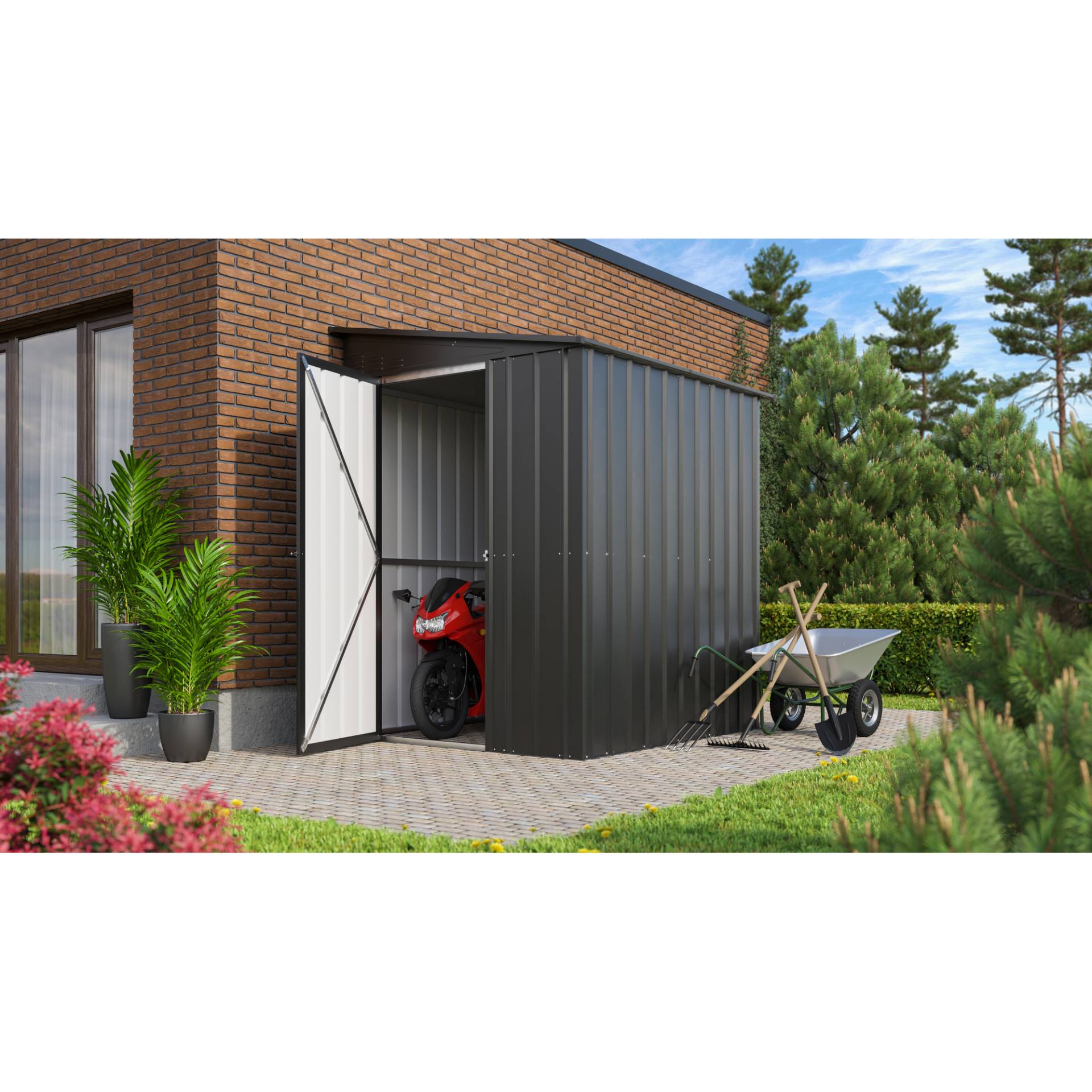 Globel Anlehn-Gerätehaus 'Lean-To L56' anthrazit 144 x 171 cm Globel Anlehn-Gerätehaus 'Lean-To L56' anthrazit 144 x 171 cm von Globel