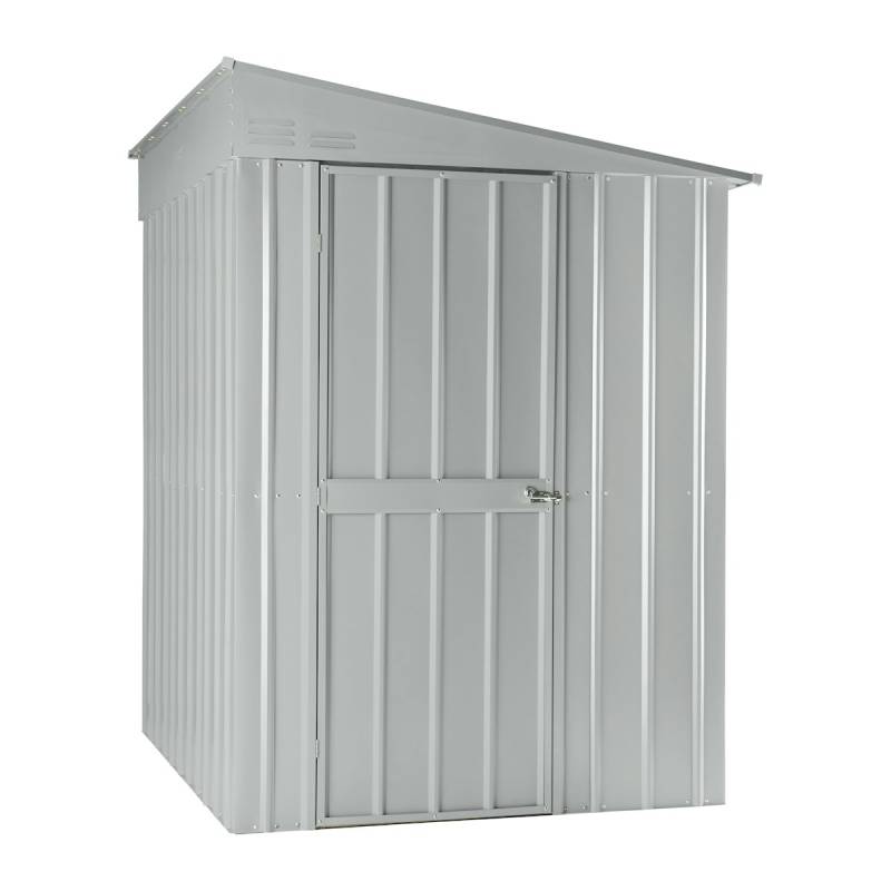 Globel Anlehn-Metallgerätehaus Wandzierde Lean-To L56 - L58 155 x 180 cm (Modell L56) silber-metallic von Globel