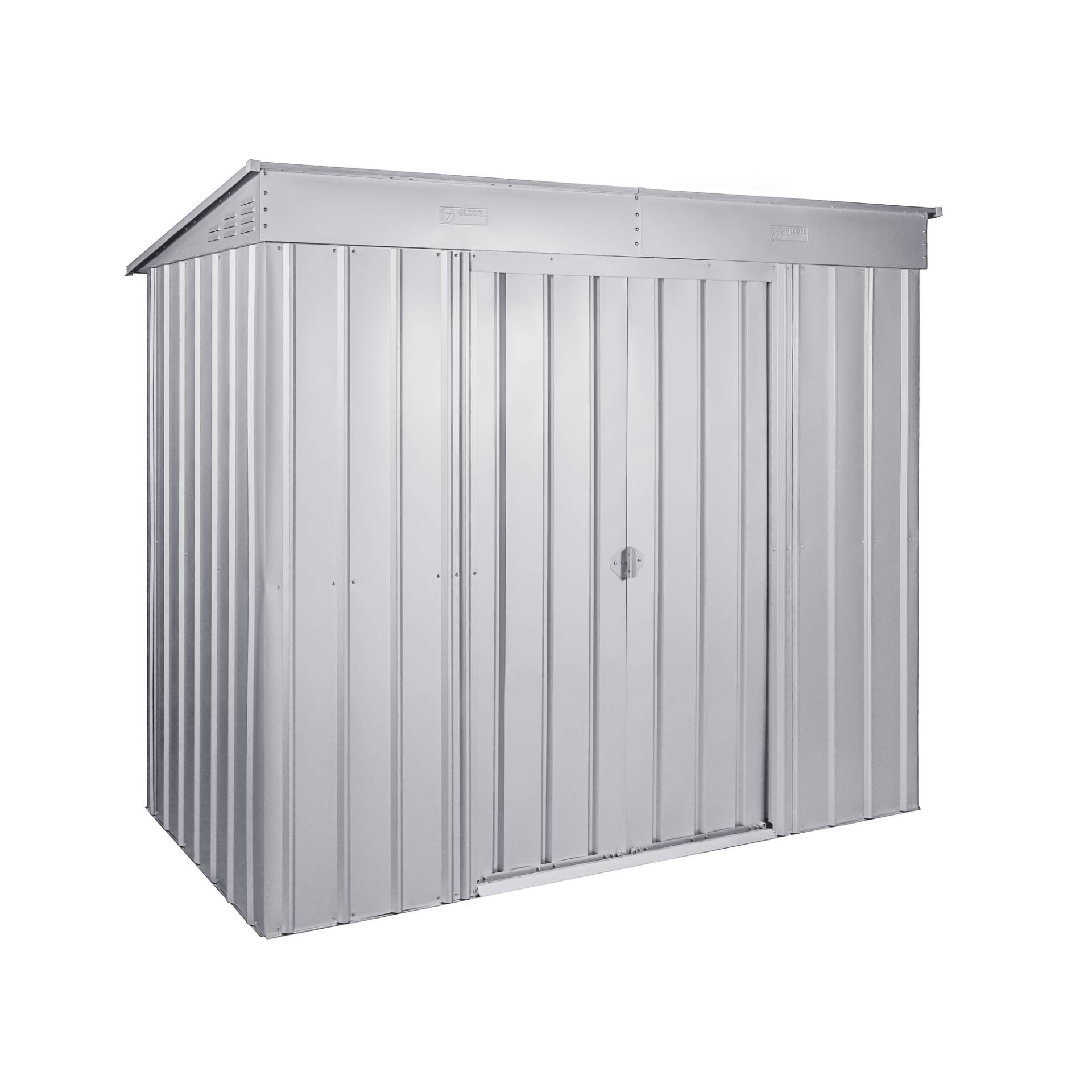 Globel Metallgerätehaus 'Skillion S84' silber-metallic 234 x 113 cm von Globel