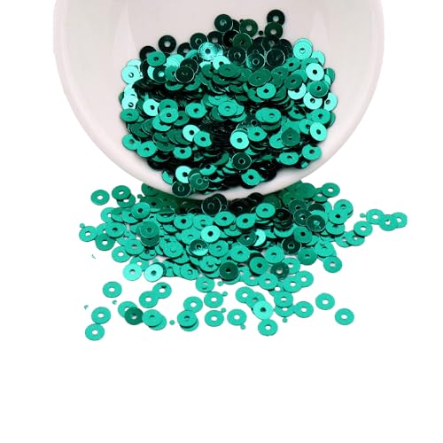 3 Packungen 4 mm/5 mm/6 mm flache, runde lose Pailletten, Silberbasis, PVC-Pailletten für Scrapbooking, Nähdekoration, Grün von Globellapro
