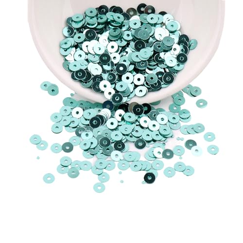 3 Packungen 4 mm/5 mm/6 mm flache, runde lose Pailletten, Silberbasis, PVC-Pailletten für Scrapbooking, Nähdekoration, blau von Globellapro