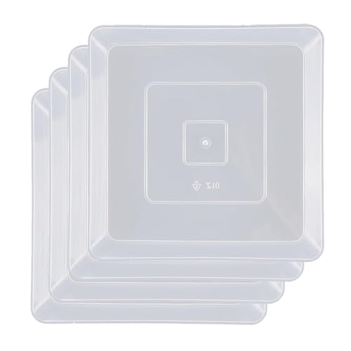 Globellapro 4 Stück quadratische Untersetzer für Töpfe, 10,2 cm, transparente Blumentopf-Untersetzer, Tropfschalen für Garten/Balkon/drinnen und draußen Globellapro 4 Stück quadratische Untersetzer für Töpfe, 10,2 cm, transparente Blumentopf-Untersetzer, Tropfschalen für Garten/Balkon/drinnen und draußen von Globellapro