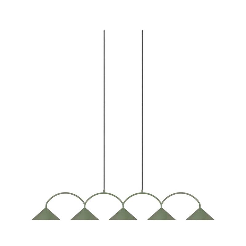 Globen Lighting Hängelampe CURVE 5, grün, 5-flg., 165 cm von Globen Lighting