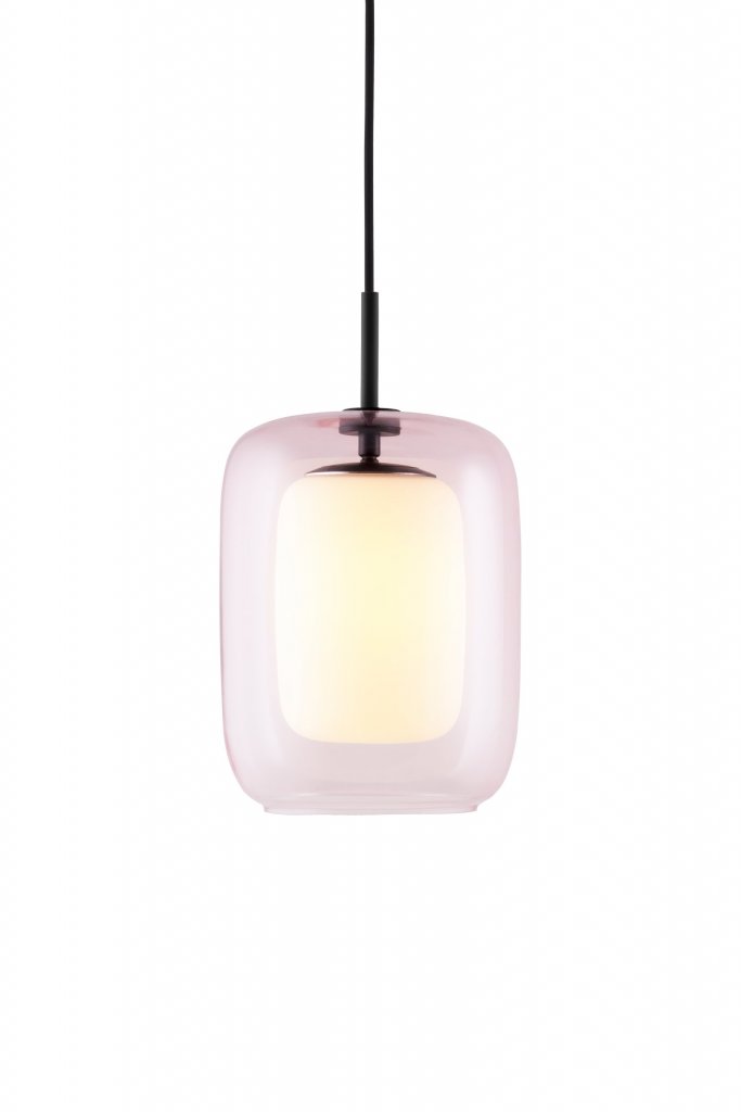Pendant Cuboza 20 Peach/White (Transparent / Pfirsich) von Globen Lighting