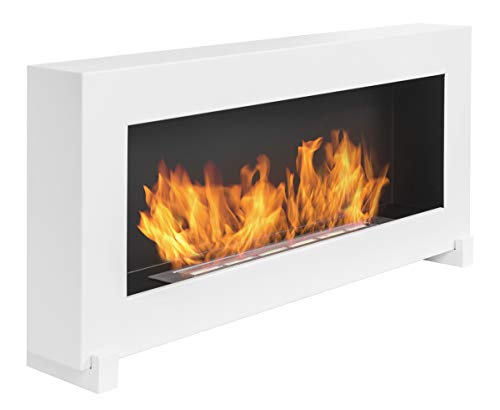 EIN freistehender Biokamin Box 90x40cm. 900x400mm Bio-ethanolkamin weiß. EIN kastenförmiger Bio Kamin kann auch an die Wand gehängt Werden. Bioethanol Kamin ohne Glas. von Globmetal