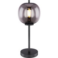 GLOBO Tischleuchte Blacky 15345T schwarz Glas Metall H/D: ca. 45x18,5 cm E27 1 Brennstellen von Globo