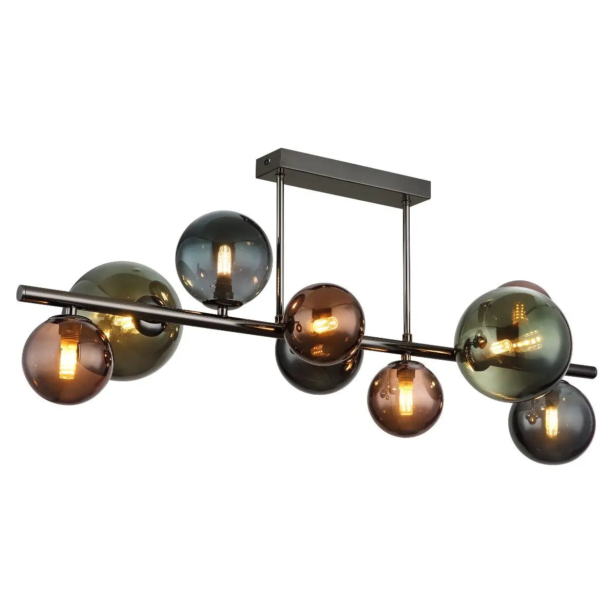 B-Ware Globo Deckenleuchte Riha 9 Flammig Grau Bronze Grün Petrol Glas Deckenlampe G9 B-Ware Globo Deckenleuchte Riha 9 Flammig Grau Bronze Grün Petrol Glas Deckenlampe G9 von Globo Lighting