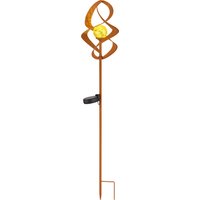 GLOBO LIGHTING LED Solarleuchte "SOLARLEUCHTE METALL ROSTFARBEN, 1XLED", Leuchtmittel LED-Modul  LED fest integriert, Solar/IP44/Erdspitz/dreht sich im Wind/Garten/Terrasse von Globo Lighting