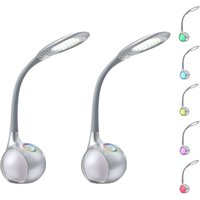 2er Set Flex LED Schreibtischlampen TARRON silber, Dimmer und Farbwechsel 2er Set Flex LED Schreibtischlampen TARRON silber, Dimmer und Farbwechsel von Globo