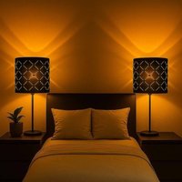 2er Set Tisch Lampen schwarz Wohn Schlaf Zimmer Beleuchtung Lese Nacht Lichter Leuchten gold 2er Set Tisch Lampen schwarz Wohn Schlaf Zimmer Beleuchtung Lese Nacht Lichter Leuchten gold von GLOBO LIGHTING